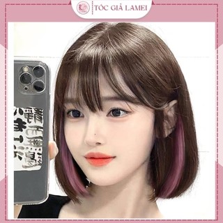 Tóc giả nguyên đầu vic light hồng phong cách Hàn Quốc