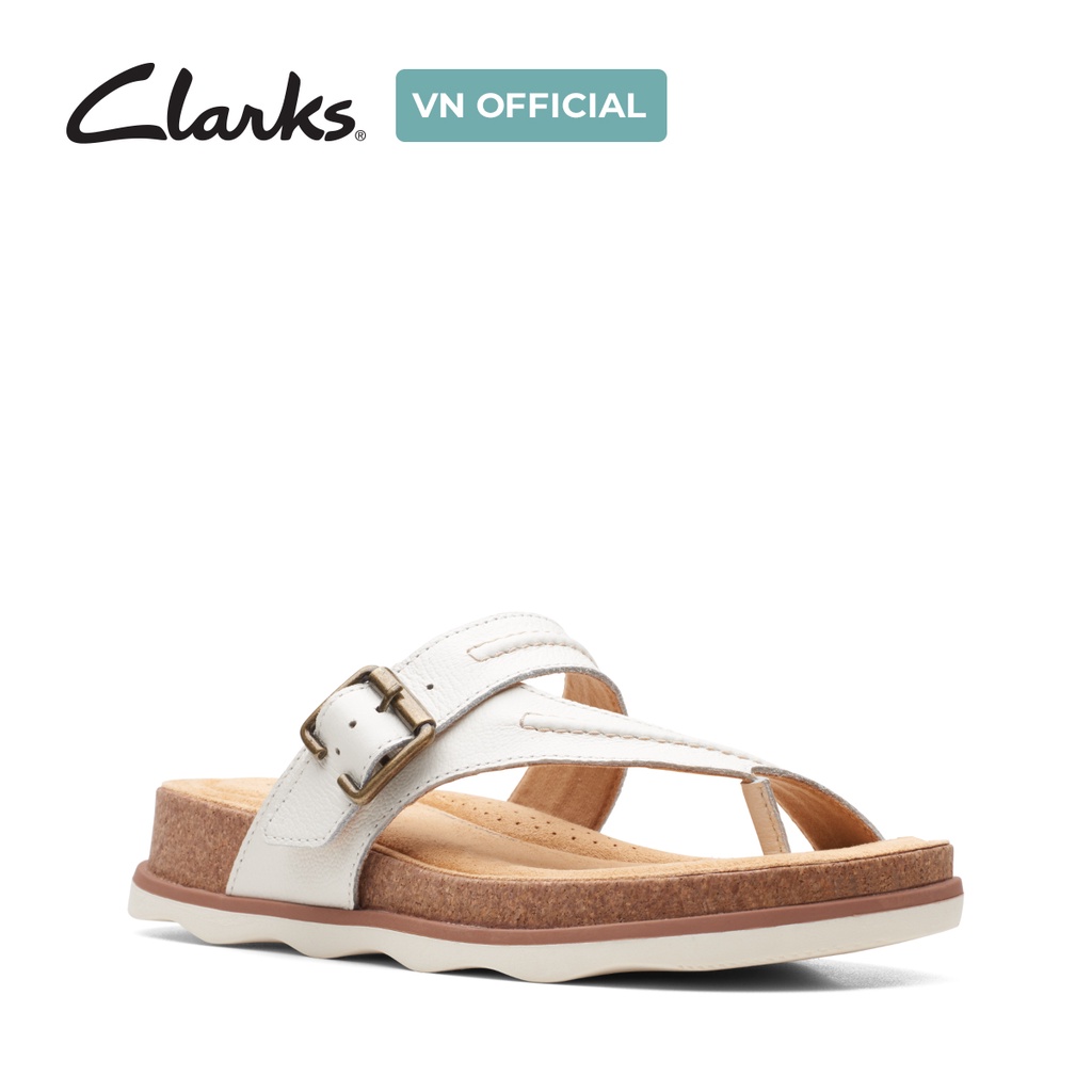 Dép Xỏ Ngón Da Nữ Clarks Brynn Madi màu trắng