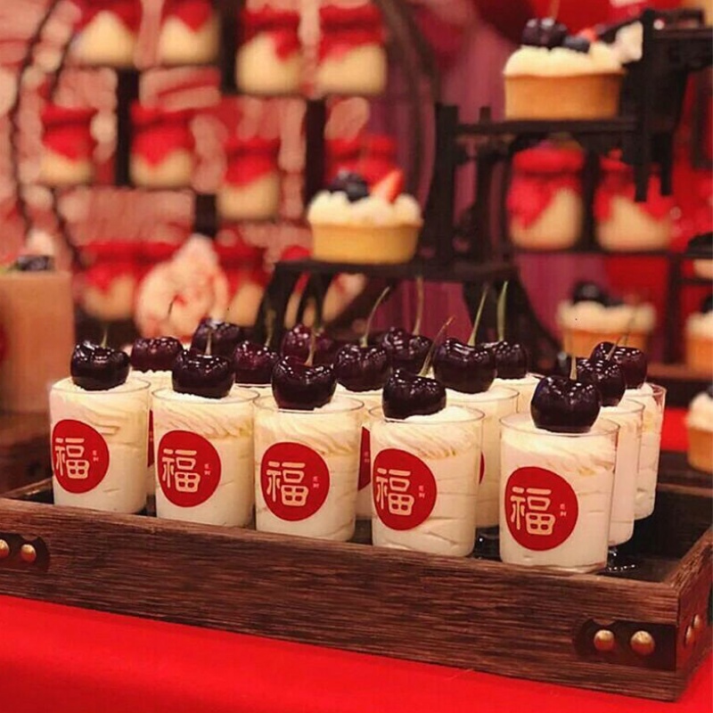 Set 12 Miếng Dán Trang Trí Bao Thư Màu Đỏ Phong Cách Trung Hoa Mừng Năm Mới