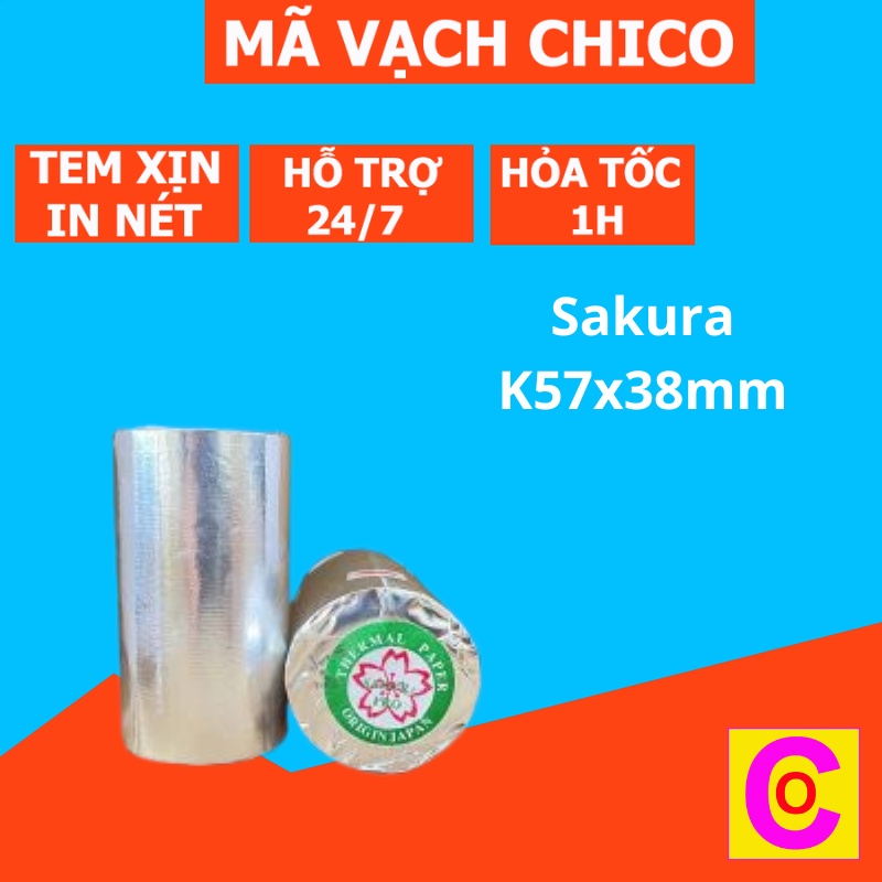 [GIÁ RẺ NHẤT] Cuộn giấy in hóa đơn Sakura K57X38mm