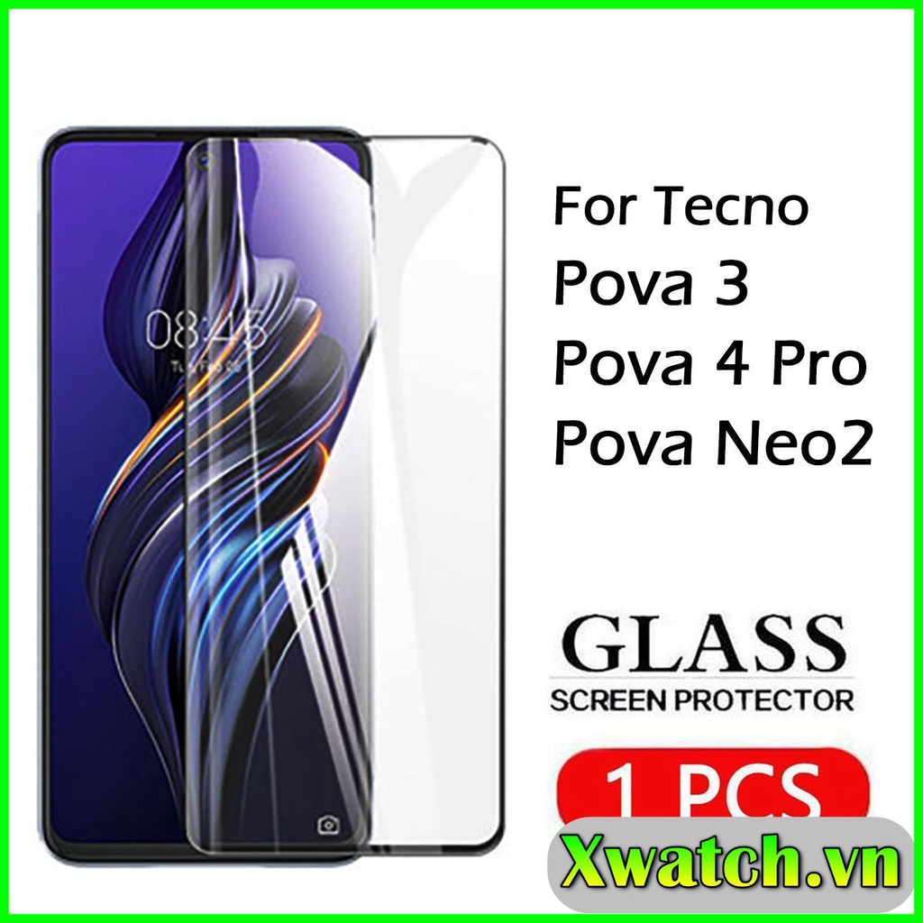 Kính Cường Lực Full Màn cho Tecno Pova 4 , Pova 4 pro Pova Neo Neo 2 (Tặng keo chống hở viền)