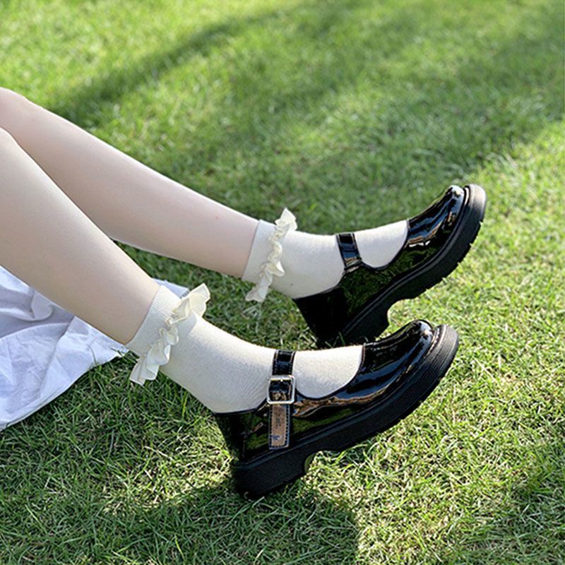 Giày Da lolita Mùa Hè 41-44 Mary Jane Đế Dày Phong Cách Nhật Bản Cổ Điển Có Size Lớn 42 Cho Nữ