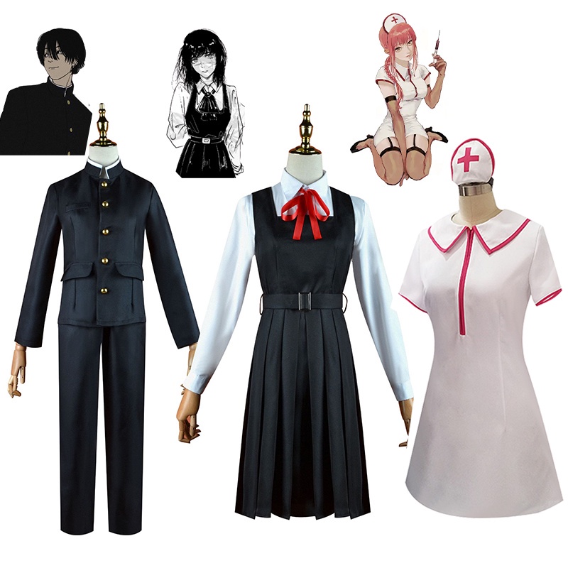 Anime Chainsaw Man Cosplay Makima Cosplay Mitaka Asa Yoshida Cosplay Costume Nurse Uniform Machima Demon Hunter Costume Halloween Carnival