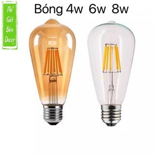 Bóng đèn edison st64 4w 6w 8w 10w 12w - bóng thuỷ tinh cao cấpo