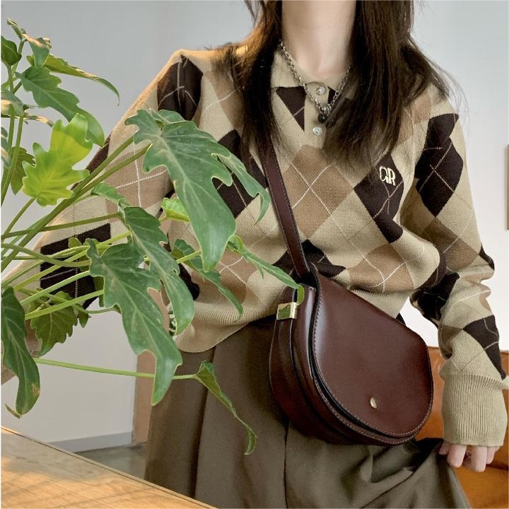 NZN Áo sweater Cổ polo Đính Đá Thời Trang Mới Cho Nữ