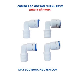 Combo 2 Cút Nối Nhanh Máy Lọc Nước RO (Ren 13 - Dây 6mm) - (Kết Nối Vào 3 Cốc Lọc Nước)
