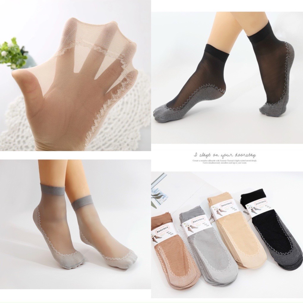 Sét 10 Đôi Tất Nữ Da Chân Chống Trơn Phong Cách Hàn Quốc ( Mẫu Mới )