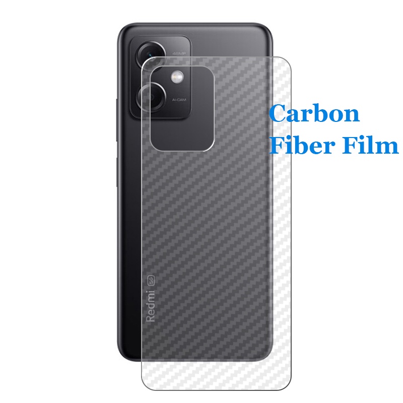 Phim Dán Bảo Vệ Màn Hình Phía Sau Bằng Sợi Carbon 3D Trong Suốt Cho Xiaomi Redmi Note 12 12T 12R 12S Pro Turbo Plus Explorer