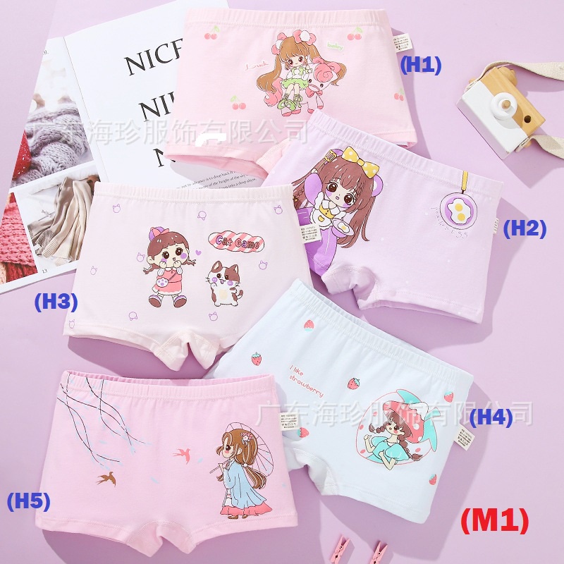 Quần chíp bé gái cotton cao cấp quần đùi chíp thoáng mát siêu mềm an toàn cho bé