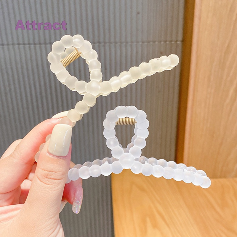 Attract Kẹp Tóc Móng Vuốt Trong Suốt Kích Thước Lớn Hình Cua Đẹp Mắt Phong Cách Hàn Quốc Cho Nữ