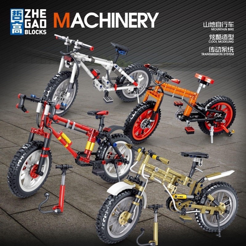 Lắp ráp xếp hình MACHINERY QL1291- QL1294: Mô hình xe đạp địa hình