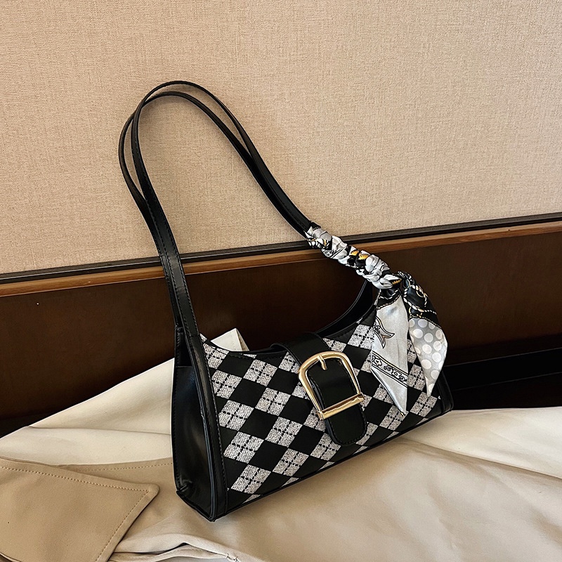 Túi Đeo Vai Bằng Lụa Họa Tiết Hình Thoi Phong Cách retro Thời Trang Cho Nữ