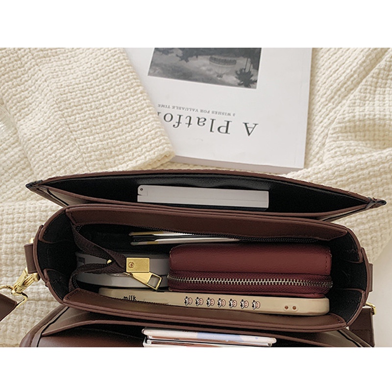 Túi Đeo Chéo Nhỏ Hình Vuông In Họa Tiết Da Báo Cổ Điển Cho Nữ