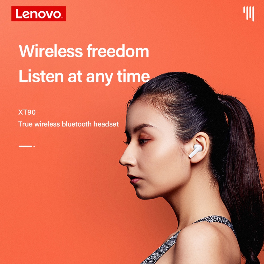 Tai nghe không dây LENOVO XT90 TWS Bluetooth mini chống thấm nước IPX5 tích hợp micro