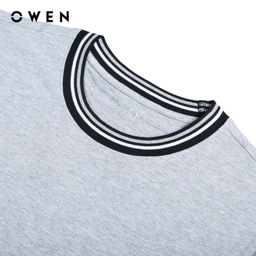 OWEN - Áo Tshirt ngắn tay Body Fit Xám Melange - TSN221564