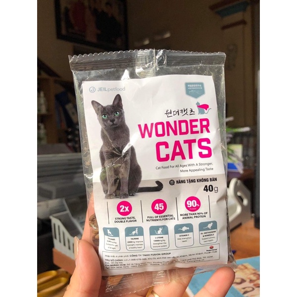 Thức ăn hạt cho mèo Wonder cats 40g( Dùng thử)