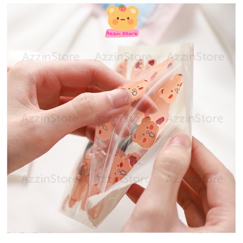 Túi Zip Nhựa Gấu Hoạt Hình Dễ Thương - Azzin Store