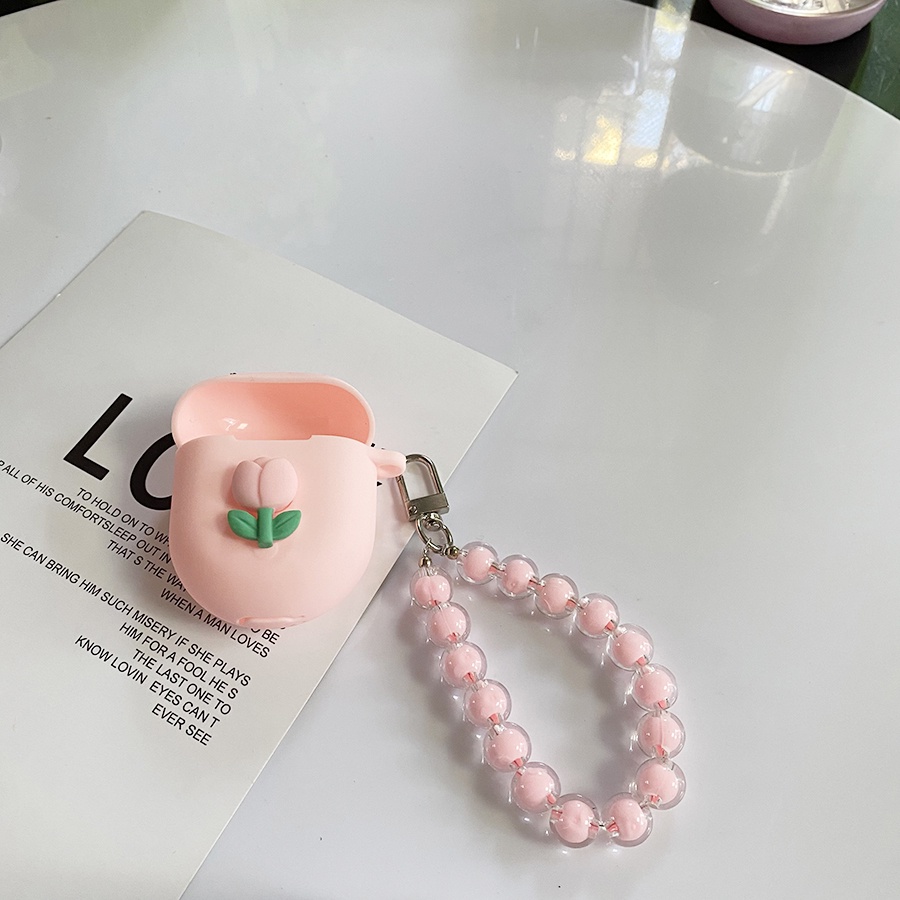 Vỏ Bảo Vệ Hộp Sạc Tai Nghe Bằng Silicon Họa Tiết Hoa Tulip / Daisy Dễ Thương Kèm Móc Treo Cho xiaomi Redmi Buds 4 buds4