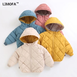 LJMOFA KIDS Áo Khoác Cotton Đệm Lông Cừu Dày Màu Trơn Giữ Ấm Mùa Thu Đông Phong Cách Mới Cho Bé Trai Và Gái 2-7 Tuổi