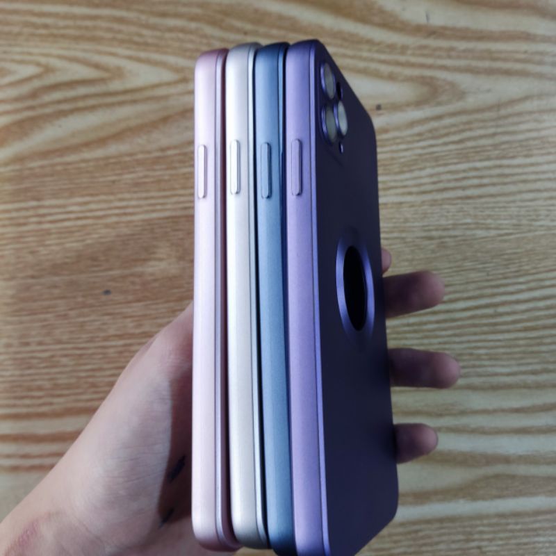 Ốp lưng iPhone 11 promax, 12 promax, 13 promax dẻo màu lưng hở táo có bảo vệ camera