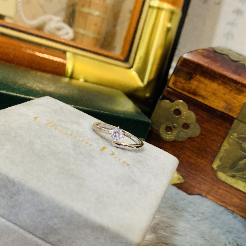 N6.209. Nhẫn bạc đa Cz sáng thanh lịch | Độc lạ | Vintage | Silver | Si Nhật | Japan | 2HAND | Bạc |trang sức nhật bản