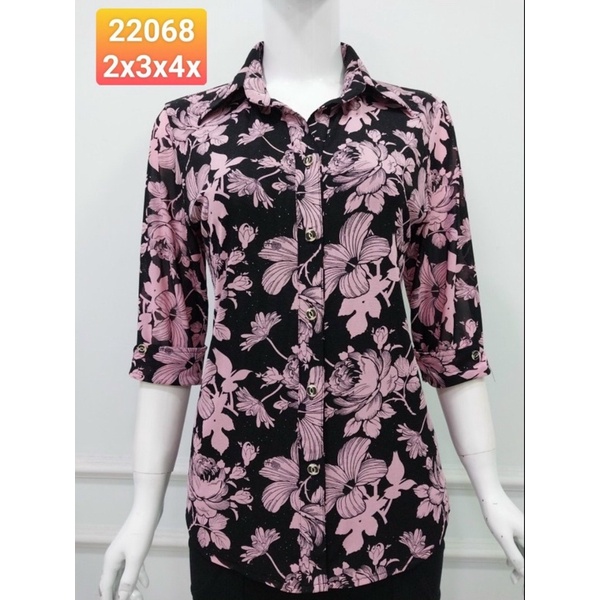 Áo Kiểu Nữ Trung Niên Chất Thun Lưới Ánh Kim Mềm Mát Sang Trọng 3 Size 45-78Kg