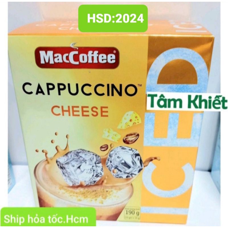cà phê maccoffee cappuccino phô mai hộp 10 gói X 190 g