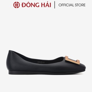 Giày búp bê nữ đế bệt Đông Hải mũi vuông đính phụ kiện kim loại thanh lịch - GTH10