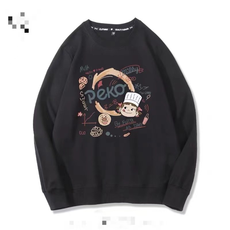 Aphrod Áo Hoodie Nhung Tay Dài Dáng Rộng In Hình Dễ Thương Cỡ Lớn Cho Nữ