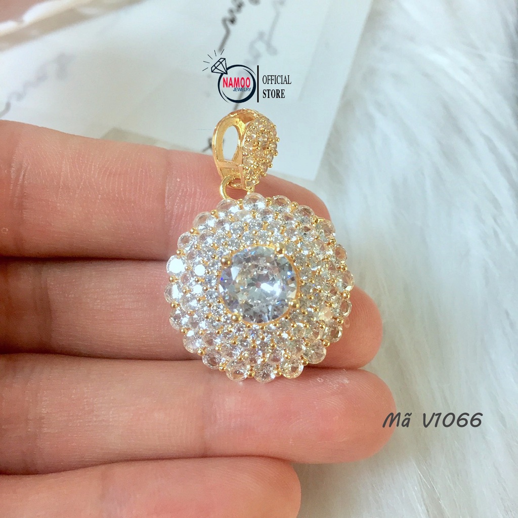 Dây Chuyền Nữ BẢn Hoa Đá Tròn dạng lớn V1066 Nhiều Loại Dây