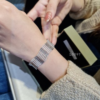 Vòng tay Lắc tay nữ bạc Ý Italy xi bach kim 18K cao cấp L0097 | Mi.A Trang sức bạc