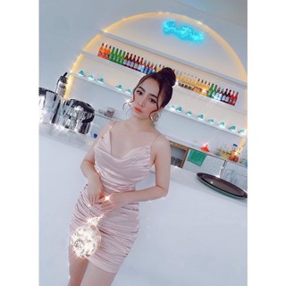 đầm body nhún lụa hàng QC pass thanh lý