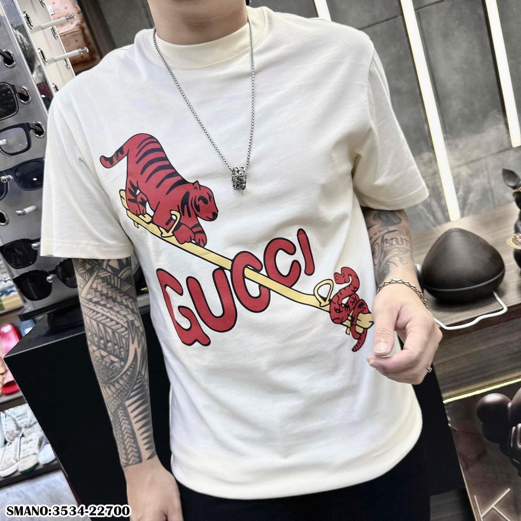 Áo Phông Nam In Hình Hổ,Rắn Cotton Lạnh - Áo Thun Nam GC Chữ Đỏ Cực Nét