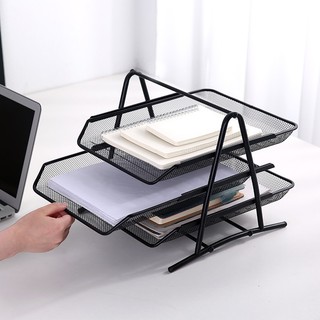 Kệ 3 tầng đựng tài liệu văn phòng kệ đựng tài liệu - khay lưới 3 tầng để tài liệu, hồ sơ văn phòng bằng kim loại