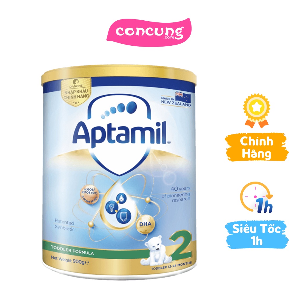 Thực phẩm bổ sung Aptamil 2 Toddler Formula cho bé từ 12-24 tháng 900g