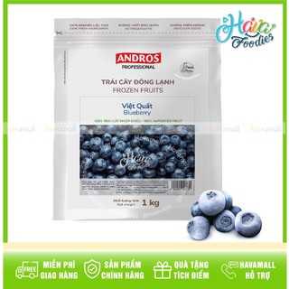   CHỈ GIAO HỎA TỐC HCM  Việt Quất Đông Lạnh ANDROS Túi 1Kg - Frozen Blueberry 