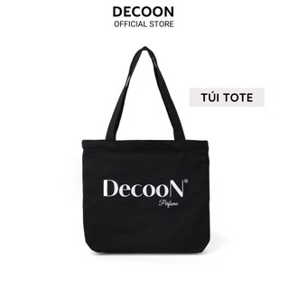 Túi tote vải canvas cao cấp phong cách Hàn Quốc hãng Decoon kích thước 31x35 cm có khóa kéo, có ngăn bên trong