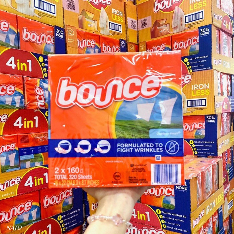 Giấy Thơm Quần Áo BOUNCE Nhập USA Chính Hãng Tách Lẻ 10 Tờ Mẫu Mới Nhất Thơm Mát Mềm Mại Chống Nhăn Chống Tĩnh Điện NATO