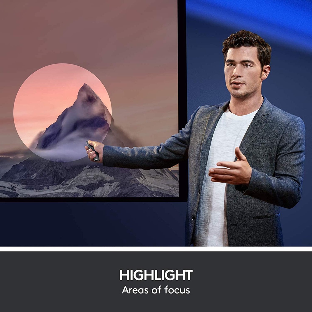 Bút  trình chiếu Logitech SPOTLIGHT XÁM ĐEN