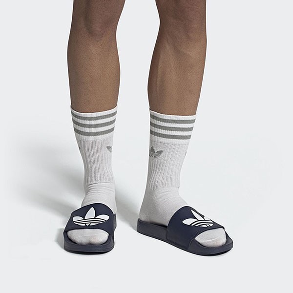 Chính hãng Dép quai ngang Adidas Lite Navy / Trắng / Đen