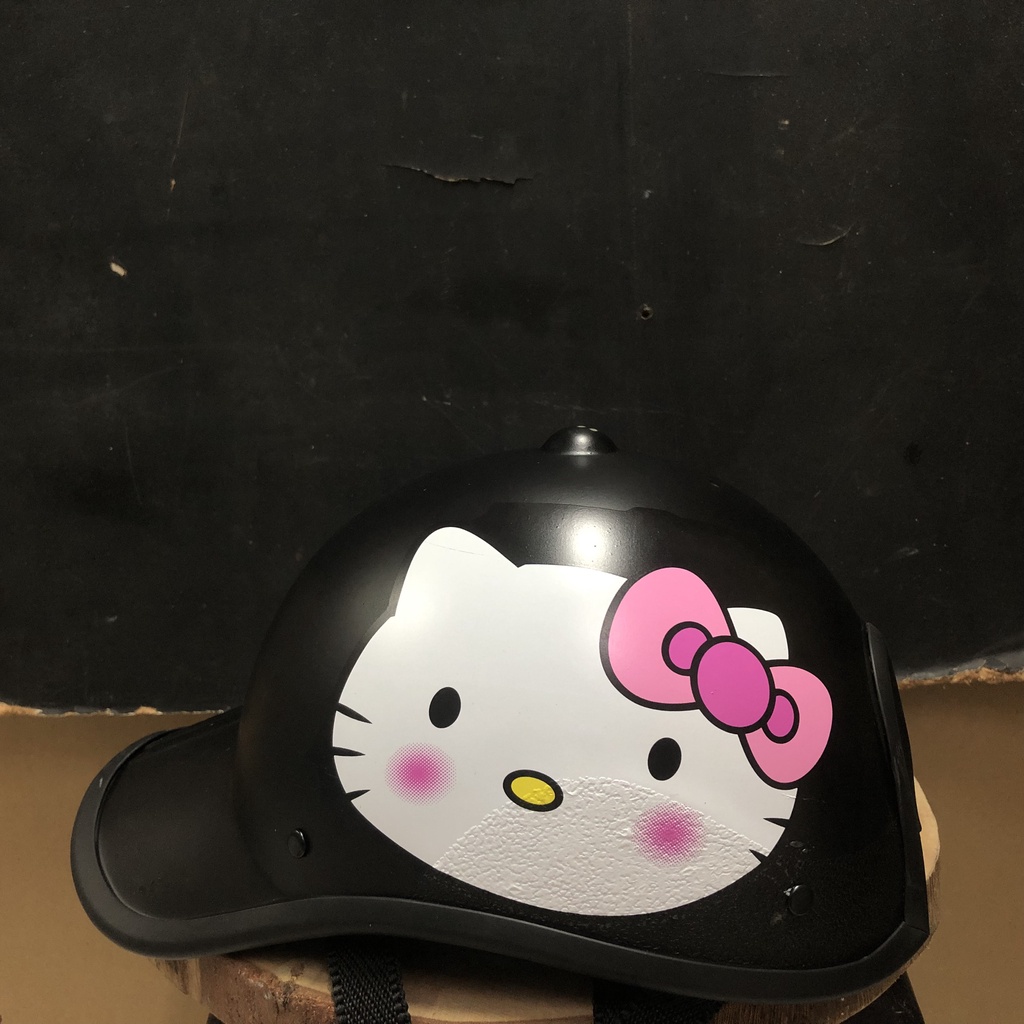 Mũ bảo hiểm kết thời trang khoét lỗ buộc tóc Trí liễu hình mèo Kitty