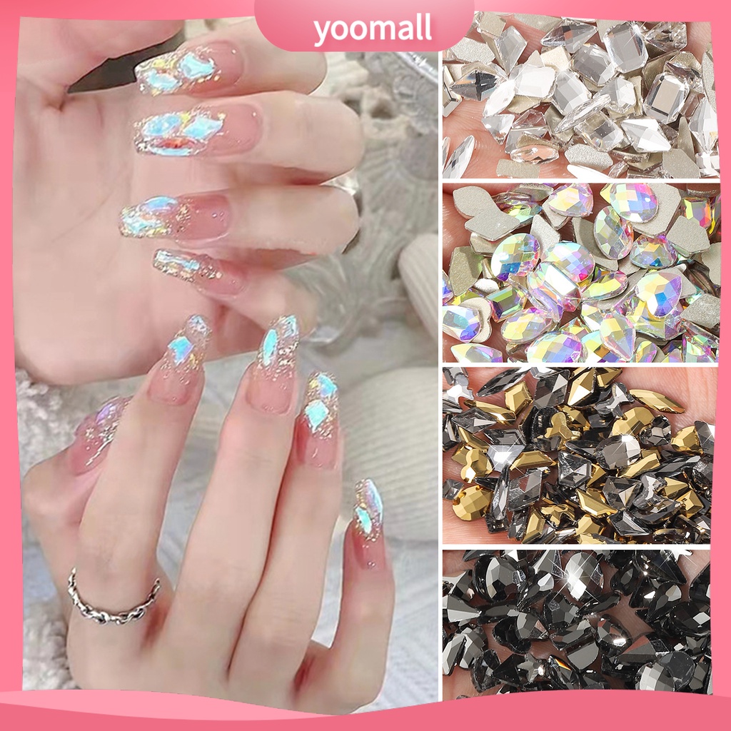 Set 100 Hạt Đá Đính Trang Trí Móng Tay Cho Nữ