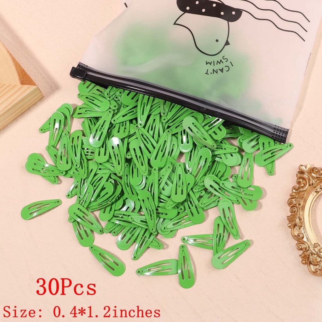 Kẹp tóc màu trơn hình giọt nước cho bé size 32mm, 3,2cm