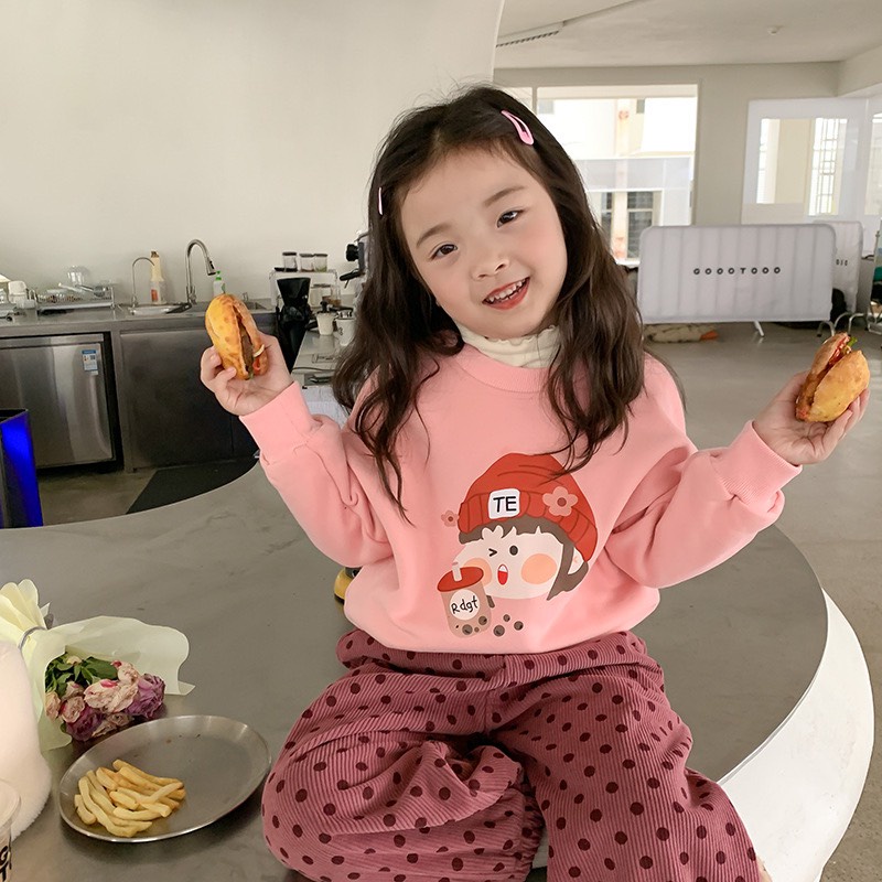 Áo nỉ lót lông mỏng cho bé gái/ bé trai cổ tròn - Hàng thu đông Ambb Kids