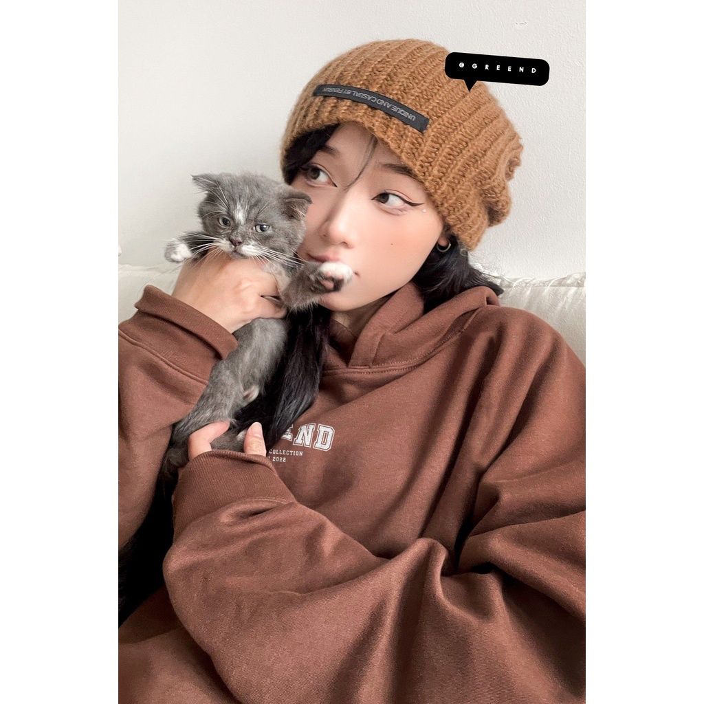 Áo Hoodie GREEND basic Brown Color