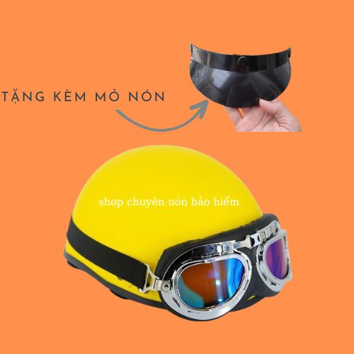 Nón bảo hiểm kèm kính phi công 2in1