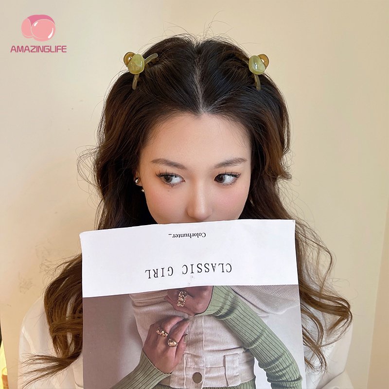 Kẹp Tóc Trái Tim Bằng Acrylic Phong Cách Hàn Quốc Ngọt Ngào