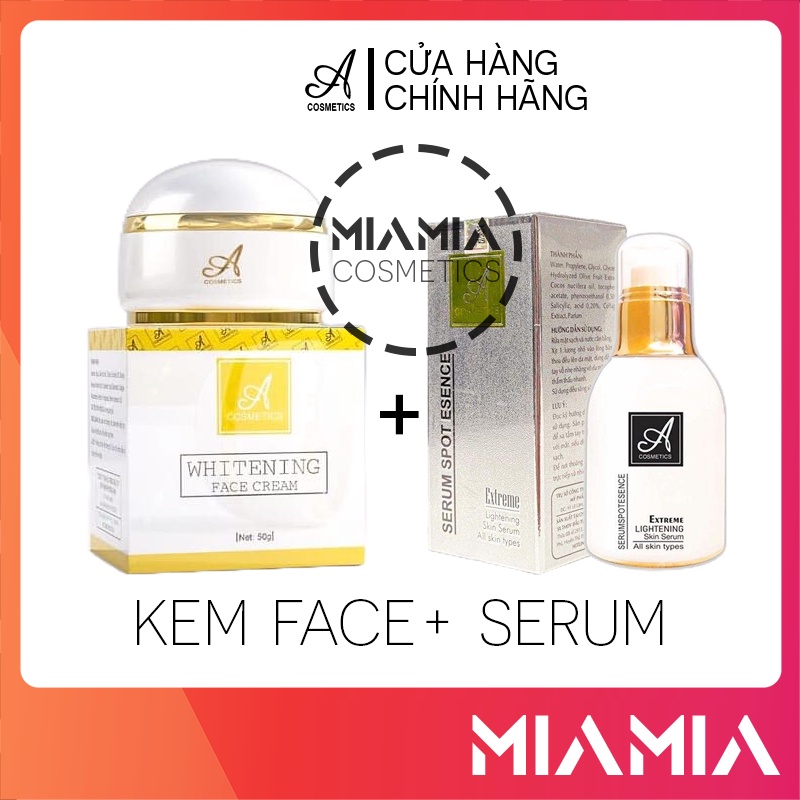 Combo Kem Face Pháp Chữ A và Serum Huyết Thanh A Cosmetics chính hãng