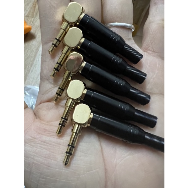 Jack 3.5 cong bẻ góc cao cấp mạ vàng