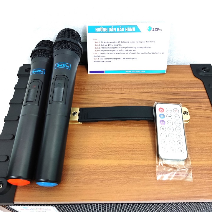 Loa kéo Bluetooth chính hãng AZPRO AZ-12, Bass 30 thùng gỗ cao cấp,âm thanh hay,Tặng 2 mic không dây hát nhẹ,chong hu